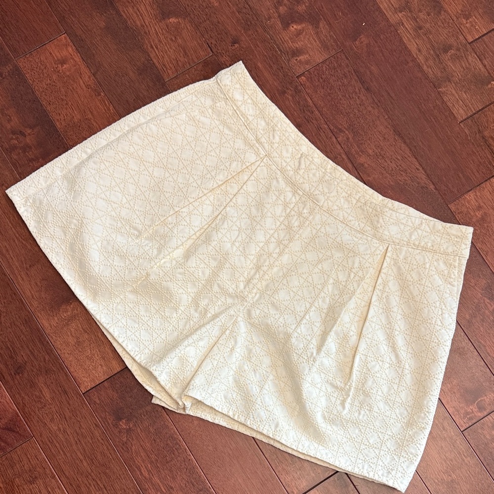 ❤️ NWOT Ryegrass 100% Cotton Cream Pleated Shorts Embroidered Detail 16/18